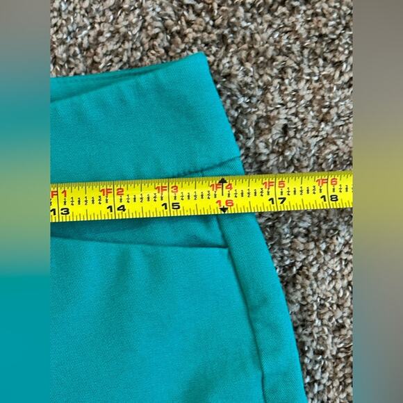 Teal Straight-Leg Crop Pants Capris Size 10 Women - Picture 3 of 7